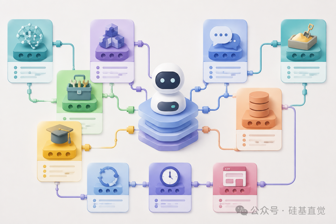 DeepSeek Harness plugin tree: model, tools, sessions, sandbox, orchestration and UI stacked as replaceable plugins